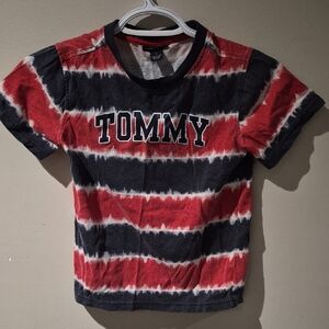 Tommy Hilfiger Kids Red and Black Striped Tee